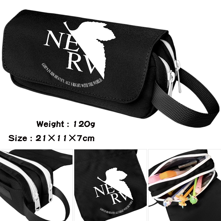 Túi Đựng Bút Bằng Vải Canvas Có Khóa Kéo In Hoạt Hình Evangelion Dành Cho Học Sinh Nam Nữ