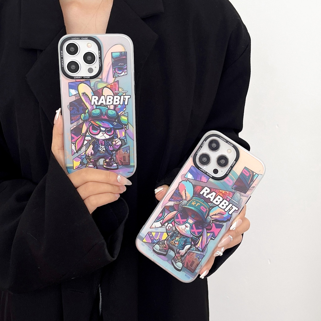 Ốp Điện Thoại TPU Dẻo Trong Suốt Họa Tiết Chú Thỏ Thời Trang Cho iPhone 14 13 12 11 PRO MAX
