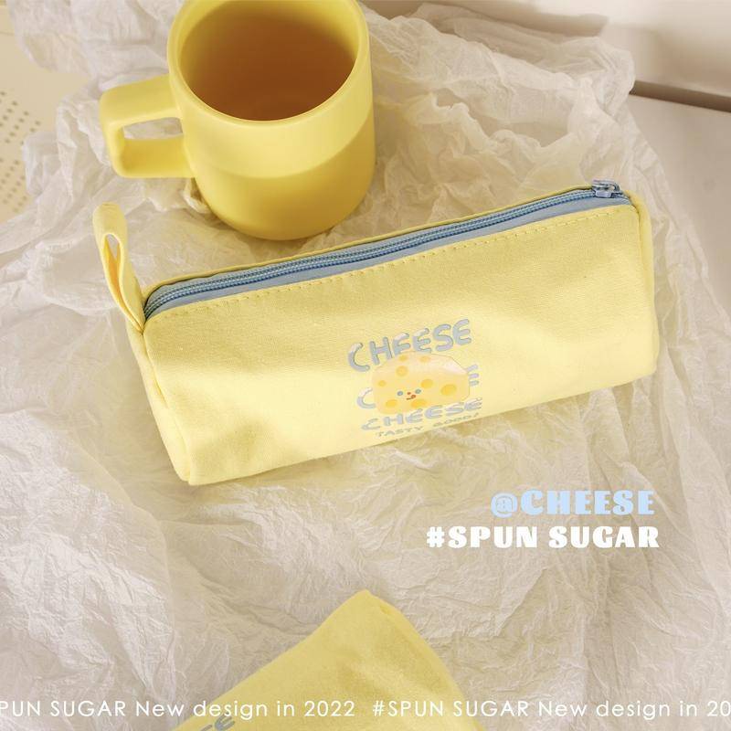Túi Đựng Bút Màu Trơn Đơn Giản Sức Chứa Lớn Kiểu Phô Mai Và Phô Mai Nhật Bản
