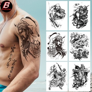 Hình xăm dán 002 chống nước mẫu hiệp sĩ quan công yu zhang fei