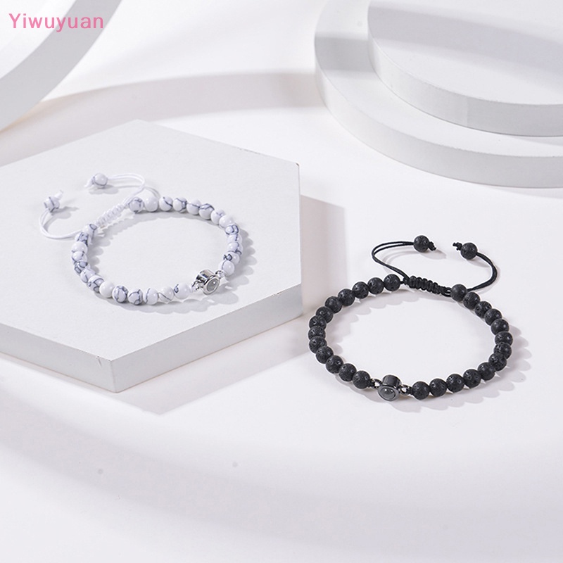 Vòng Đeo Tay 100 Ngôn Ngữ I Love You Bằng Đá Tự Nhiên Mới