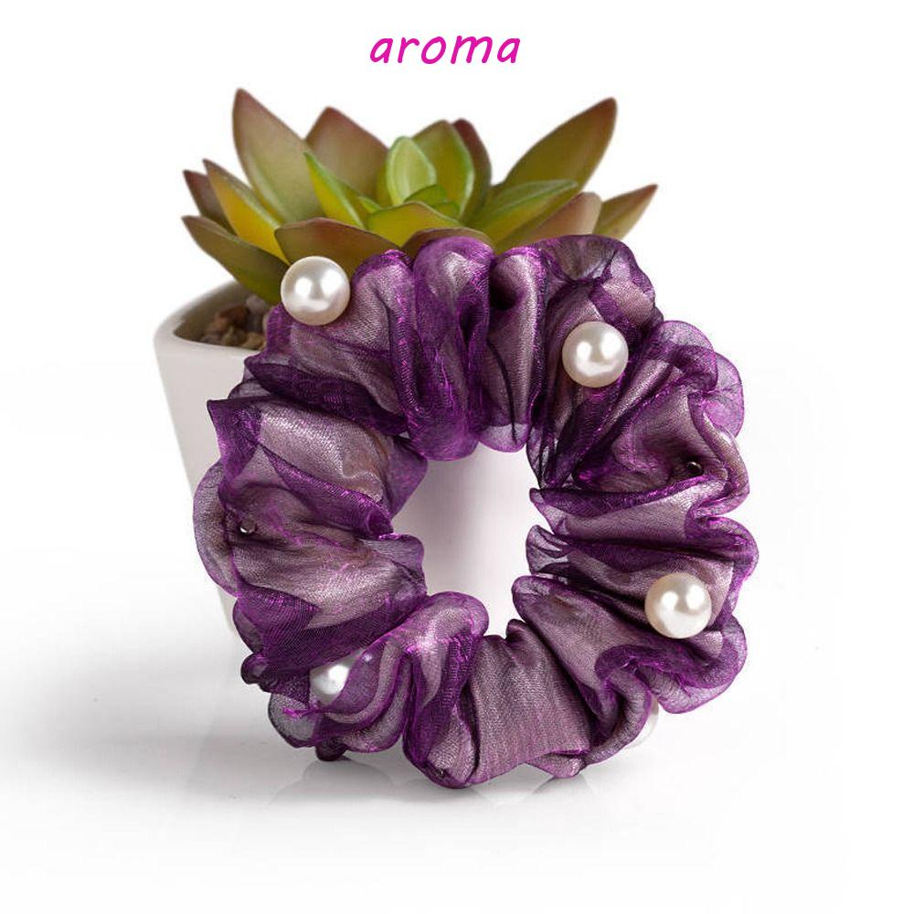 Dây Buộc Tóc Cao Su Co Giãn Phối Lưới Phong Cách Vintage Thanh Lịch Cho Nữ