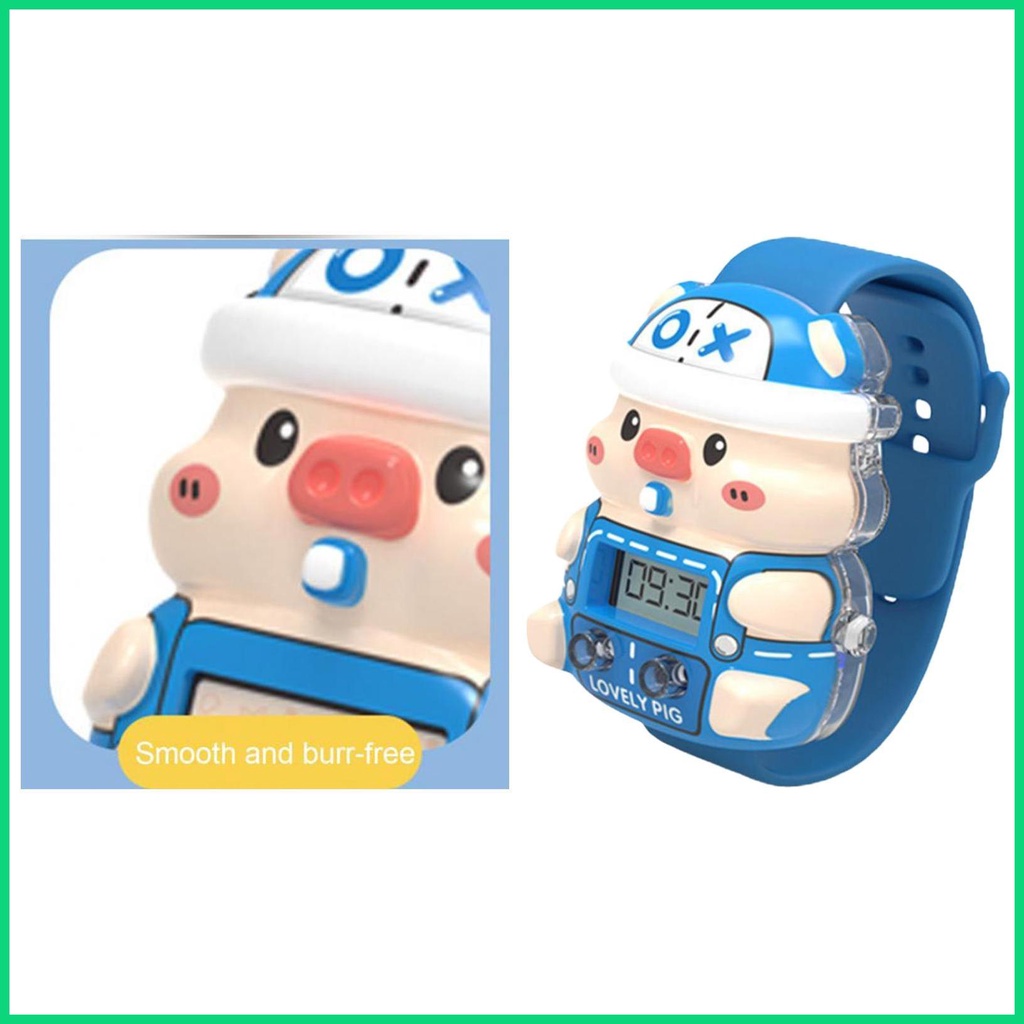 Đồng Hồ Đeo Tay Kỹ Thuật Số Hình Chú Heo Hoạt Hình 3D Dễ Thương Có Thể Điều Chỉnh Cho Bé Trai