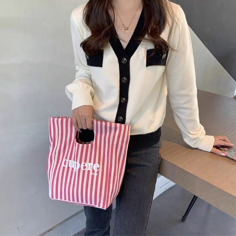 Túi Vải Canvas Thân Thiện Với Môi Trường Đựng Hộp Cơm Trưa Tiện Dụng