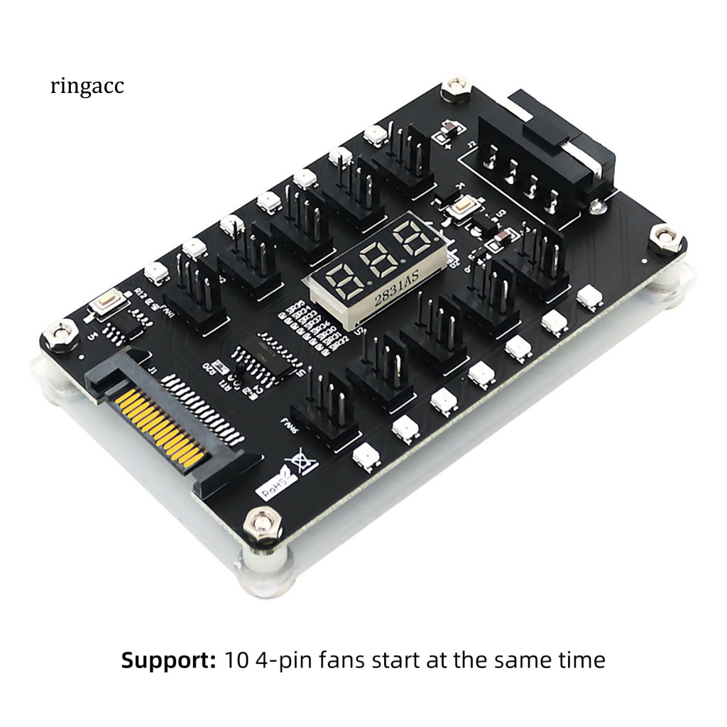 Bộ Chia Cổng Quạt Có Đèn LED Hiển Thị Nhiệt Độ 3 / 4Pin PWM Tiện Dụng
