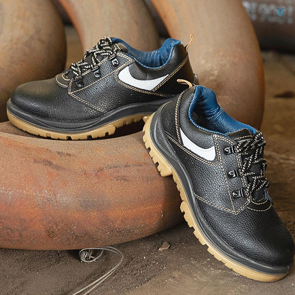 Yula) Giày Bảo Hộ Lao Động Bằng Da Bò Đế Dày Chống Trượt Thoáng Khí Có Mũi Thép Trang Trí Nhà Cửa Cho Nam