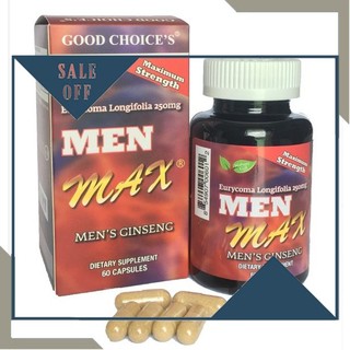 Viên uống men max eurycoma tăng sinh lý nam - giúp bổ thận tráng dương, bồi bổ khí huyết - hộp 60 viên