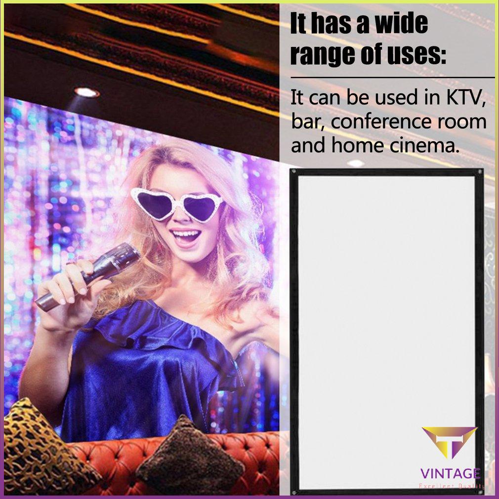 16:9 Di Động Có Thể Gập Lại Màn Hình Máy Chiếu Treo Tường Rạp Phim Tại Nhà 3D Độ Nét Cao Canvas