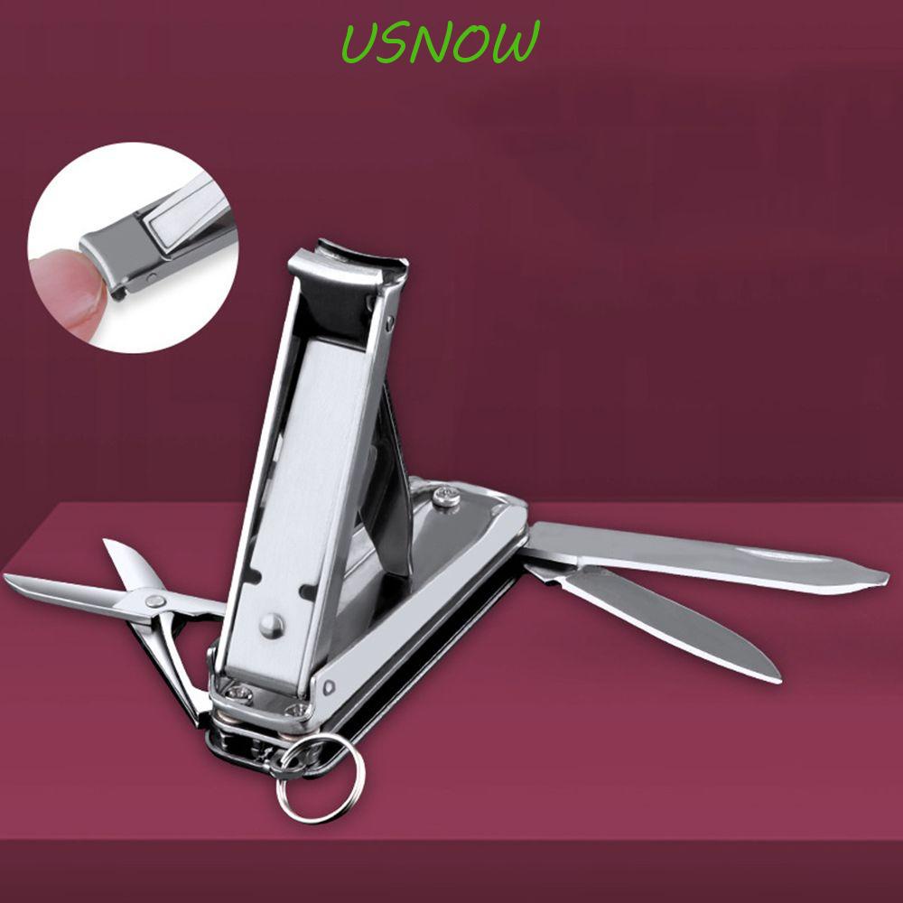 Bộ Kềm Cắt Móng Tay Bằng Thép Không Gỉ Có Giá Đỡ Móc Khóa Đa Năng