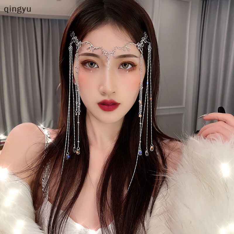 Băng Đô Cài Tóc Đính Đá Hình Giọt Nước Lấp Lánh Phong Cách Trung Hoa Cổ Điển