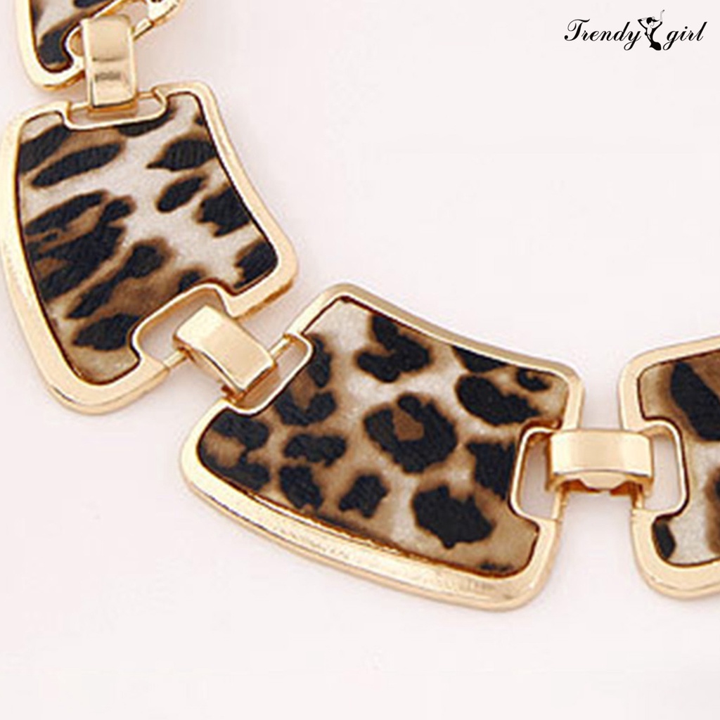 1 Set Vòng cổ Và Bông Tai Họa Tiết Da Báo Thời Trang