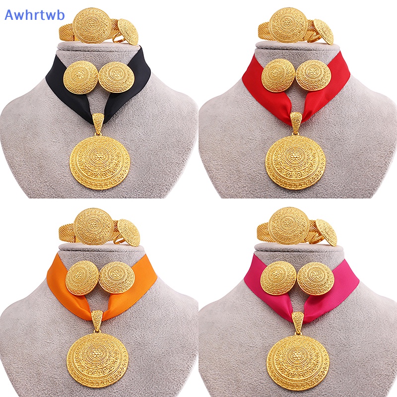 Bộ Trang Sức Màu Vàng Đồng Phong Cách Châu Phi Dành Cho Nữ Mới