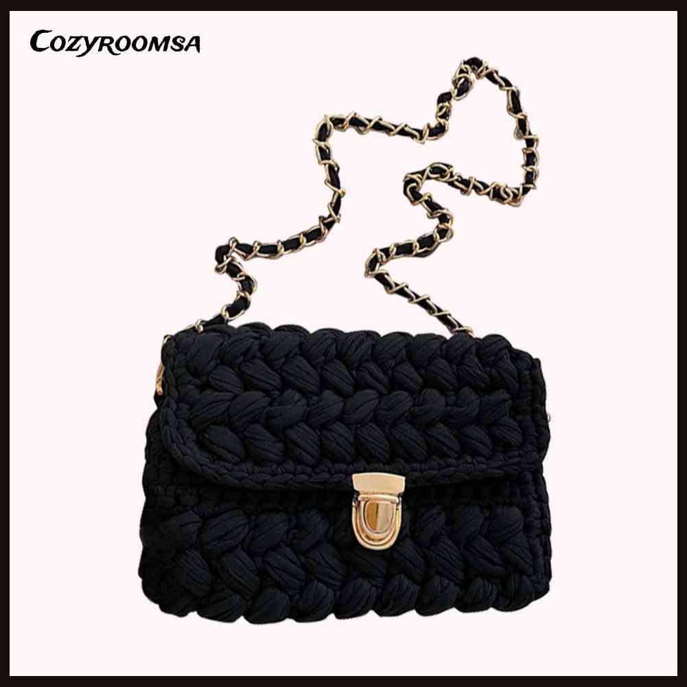 Túi Đeo Chéo Vuông Dây Kim Loại Thời Trang Cho Nữ