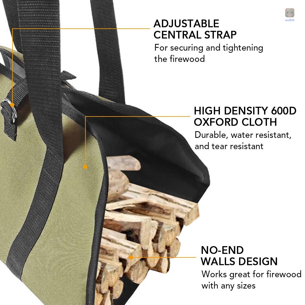 Giá Đỡ Củi Gỗ 600D Bằng Vải Oxford Chống Chịu Thời Tiết Tiện Dụng