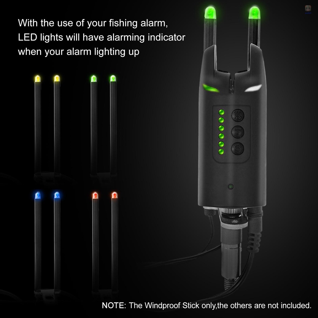 Gậy Chống Gió Bằng Hợp Kim Nhôm Có Đèn LED Kèm Chuông Báo Cá Cắn Câu