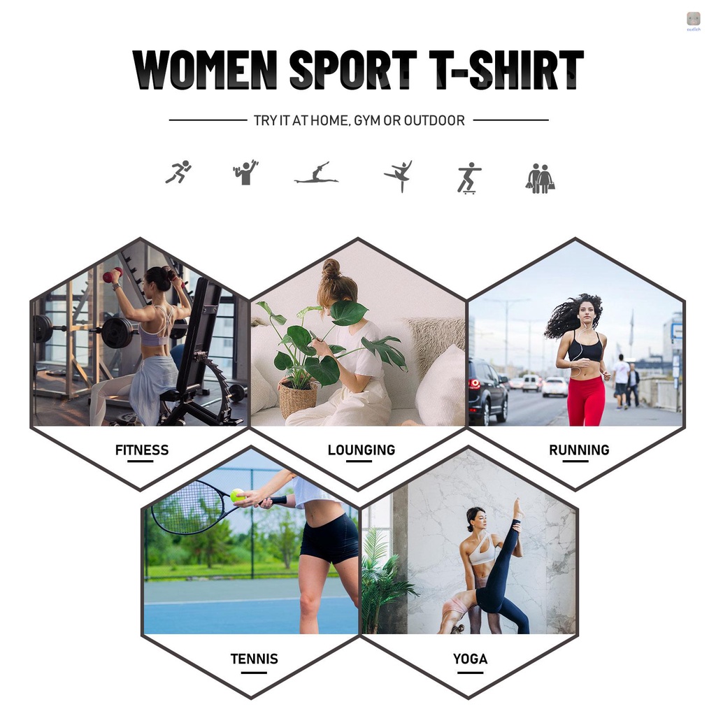 Áo Thun Thể Thao Ngắn Tay Cổ Tròn Hở Lưng Khô Thoáng Nhanh Cho Nữ