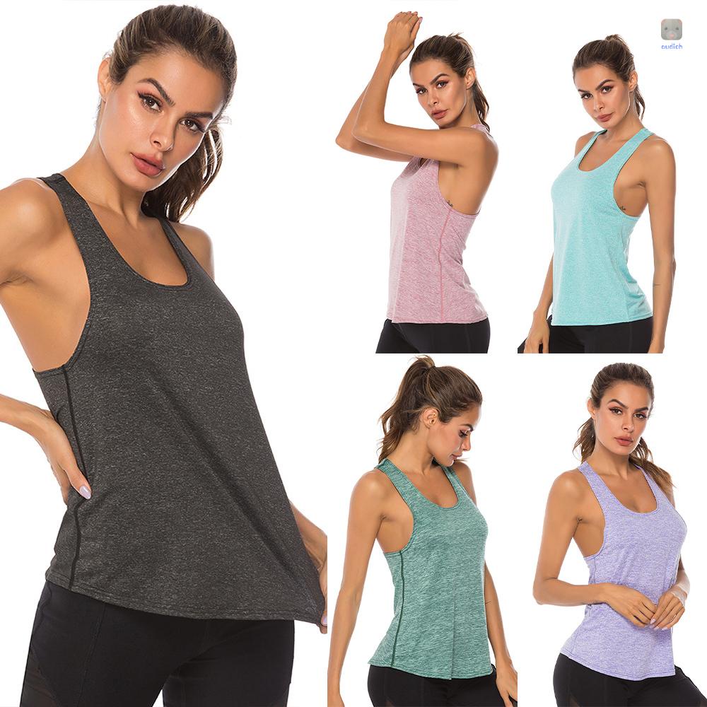Áo Tank Top Thể Thao Sát Nách Màu Trơn Lưng Khô Thoáng Nhanh Thời Trang Cho Bạn Gái