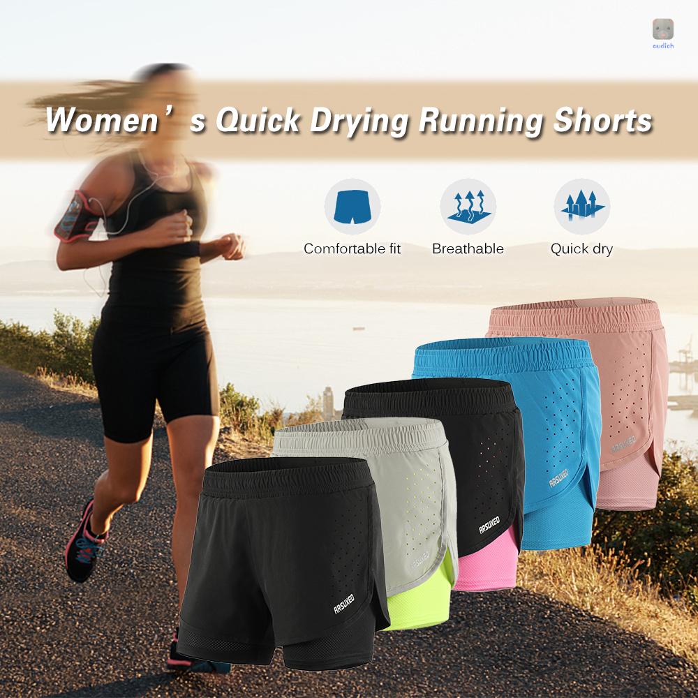 Quần ngắn đi xe đạp 2 Trong 1 Thoáng Khí Mau Khô Cho Nữ