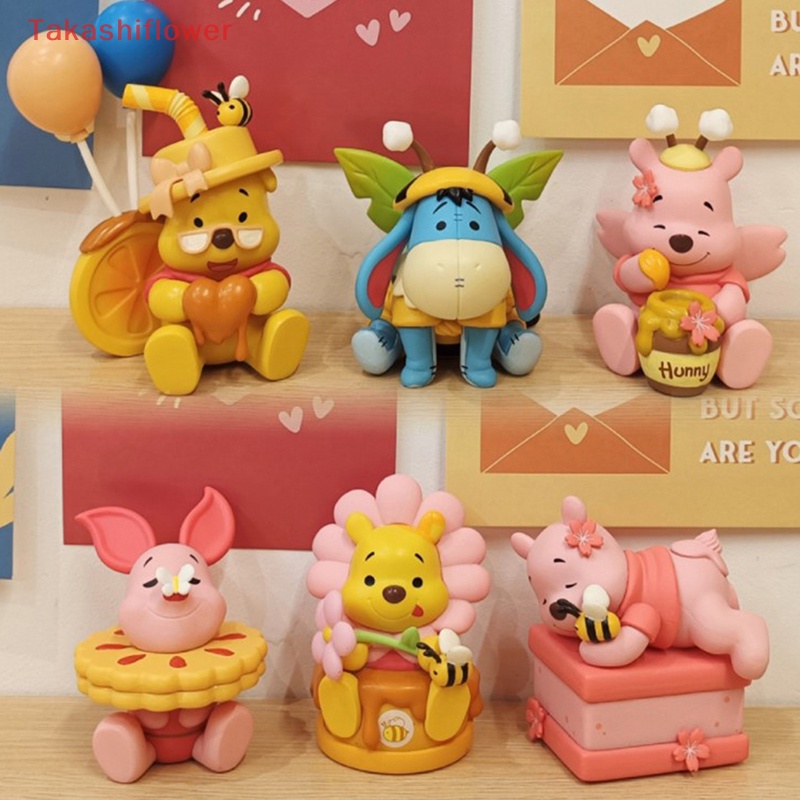 Set 6 Mô Hình Nhân Vật Hoạt Hình Winnie The Pooh Piglet Eeyore Dễ Thương