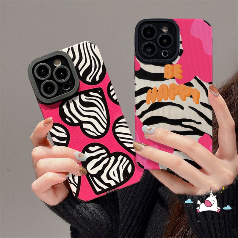 Ốp Điện Thoại Silicon Mềm Chống Sốc In Họa Tiết Ngựa Vằn / Trái Tim Cho iPhone 7 8 Plus 11 14 12 13 11 Pro MAX XR X XS MAX