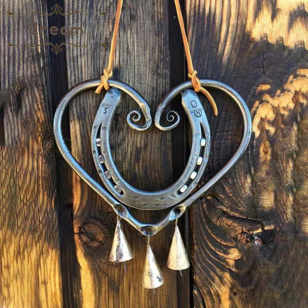 【DREAMLIFE】Love Wind Chime With Steel Nails Home Decoration Lucky Love Wind Chimes Pendant Brand New