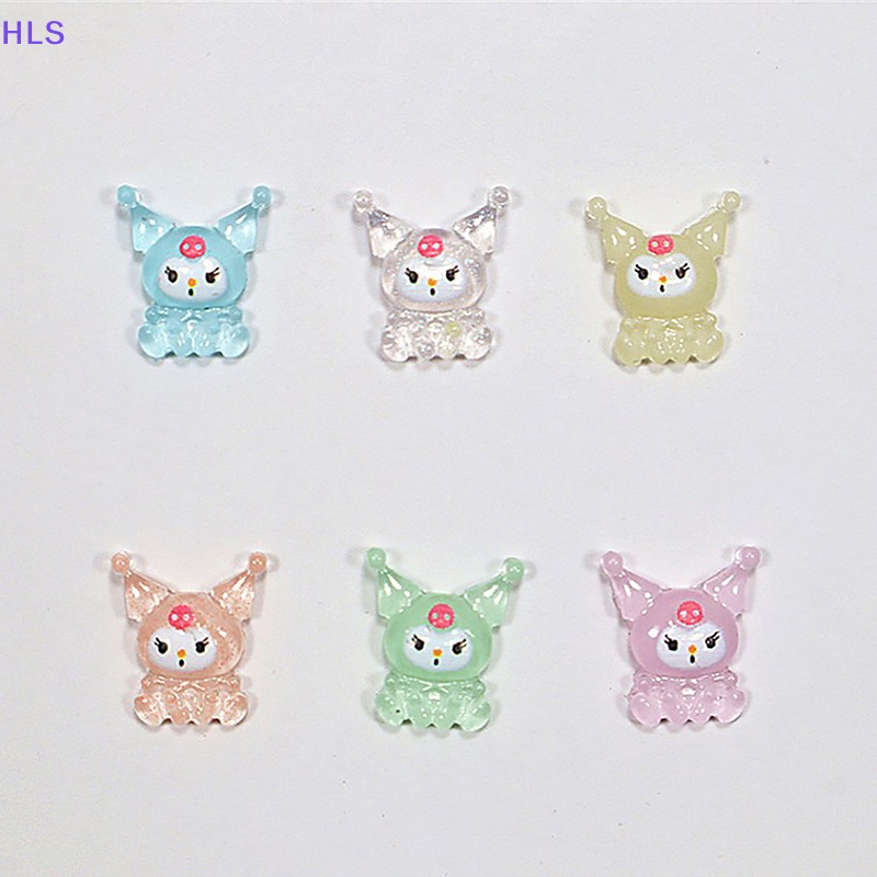 Set 10 Phụ Kiện Trang Trí Móng Tay Nghệ Thuật Trong Suốt Hình Hoạt Hình 3D DIY