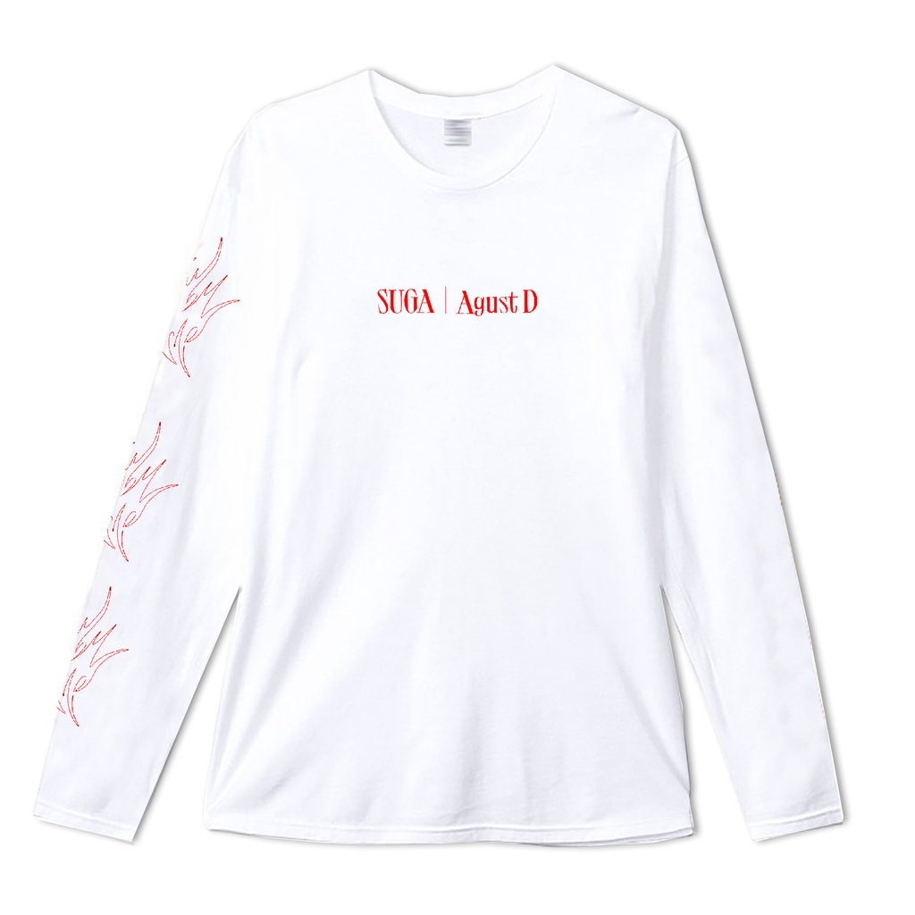 Áo Thun Cotton Tay Dài Dáng Rộng In Chữ JIMIN SUGA Agust D TOUR Dday Merch