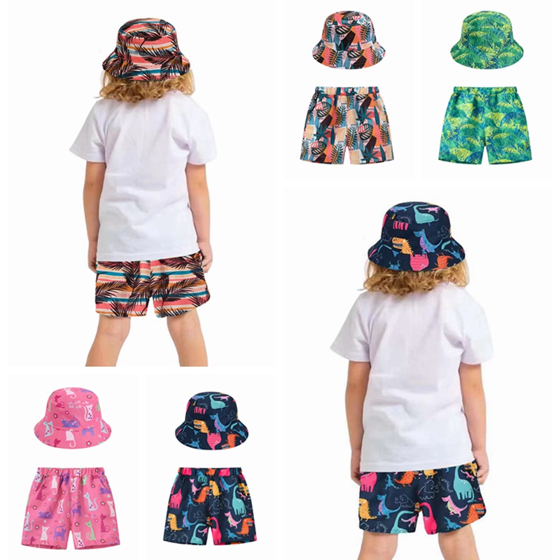 Quần Short Đi Biển In Họa Tiết Hoạt Hình Khủng Long Thời Trang Mùa Hè Cho Bé Trai Và Gái