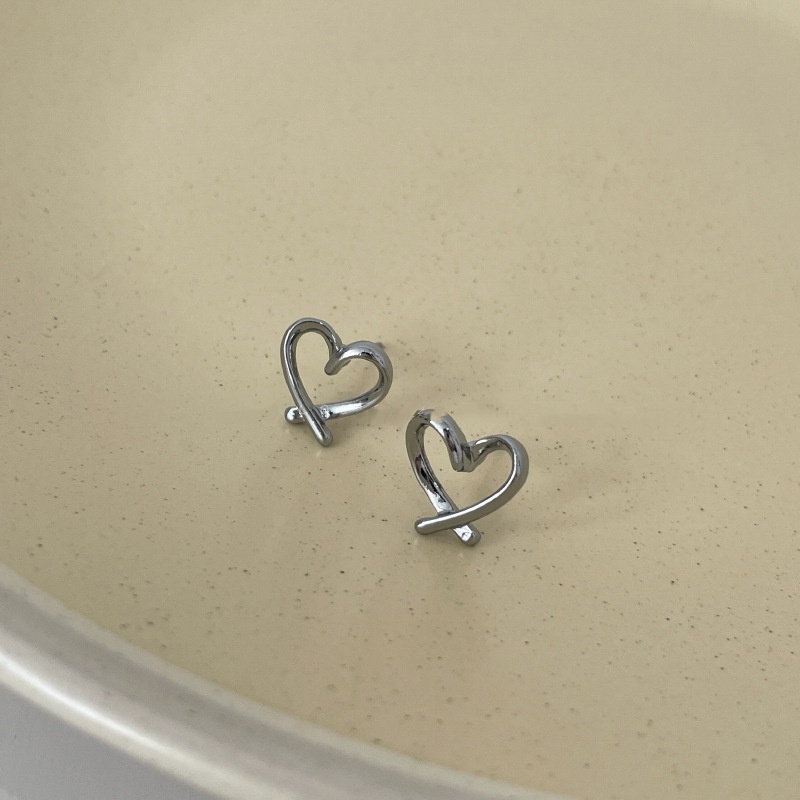 Bông Tai Mạ Bạc 925 Hình Trái Tim Đơn Giản Thời Trang Mùa Hè Mới 2023