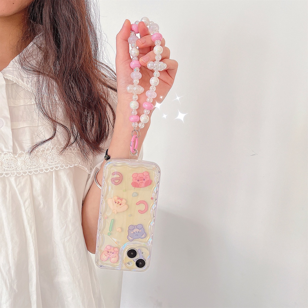 Dây Đeo Điện Thoại / Tai Nghe Bằng Acrylic Ngắn Gắn Nơ Bướm Hoạt Hình Cho iphone / airpods