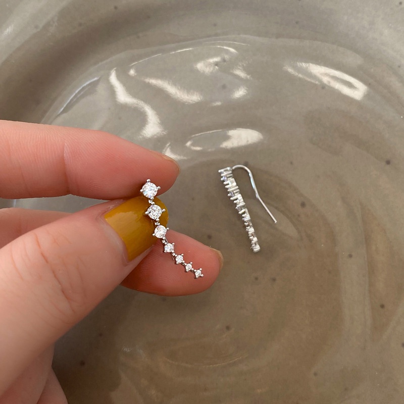 Bông Tai Một Hàng Đính Đá zircon Cao Cấp Phong Cách Hàn Quốc Thời Trang Mùa Hè Cho Nữ