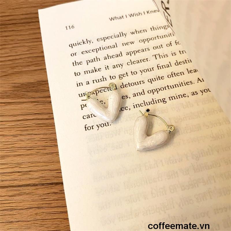 ⚡Bông Tai Nữ Hình Trái Tim Màu Trắng Thời Trang