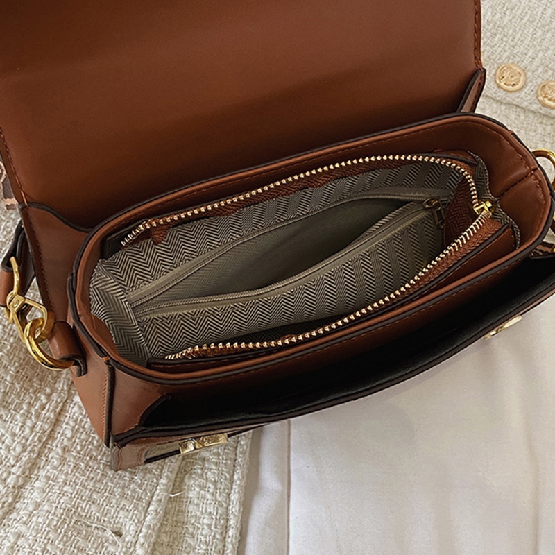 Túi Đeo Chéo Hình Vuông Cỡ Nhỏ Màu Sắc retro Thời Trang Cho Nữ