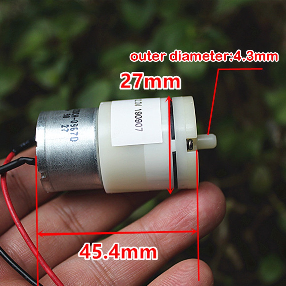 Máy Bơm Khí Mini Mciro 27mm * 45mm 320 DC 6V-12V 85kpa 4.3mm