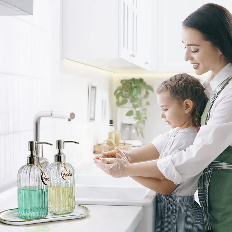 Bình Đựng Xà Phòng Rửa Tay Có Vòi Bơm Bằng Thép Không Gỉ Cho Nhà Bếp Nhà Tắm