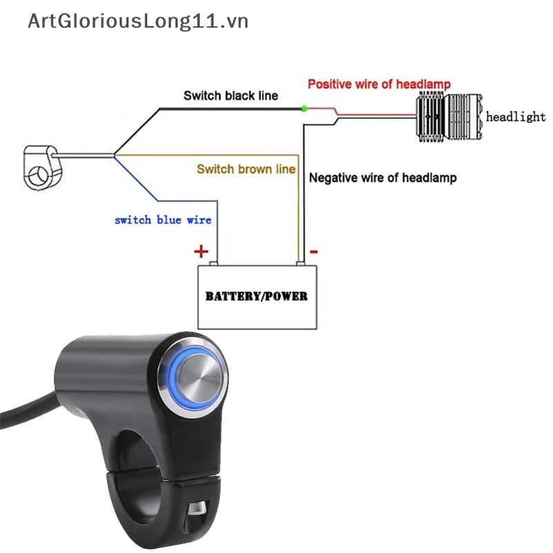 Nút Công Tắc Nhấn 22mm Chuyên Dụng Cho Xe Mô Tô Điện