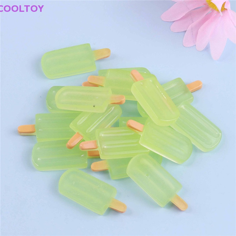 Set 10 Kẹp Tóc Hình Que Kem Dạ Quang Bằng Resin Resin DIY Đáng Yêu Đa Ứng Dụng