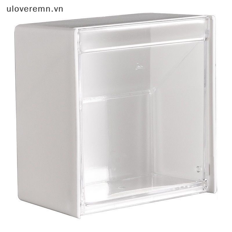 Hộp Đựng Trang Sức / Bông Tăm Bằng Nhựa Gắn Tường Chống Bụi Tiện Dụng