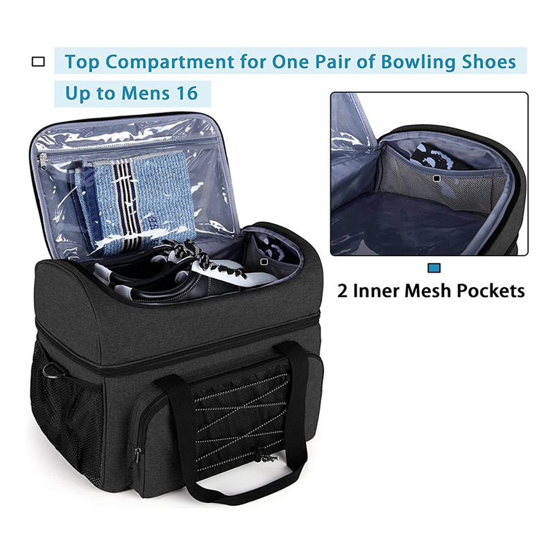 Túi Đựng Bowling Bằng Vải Oxford Kèm 2 Quả Bóng Và Giá Đỡ Có Thể Tháo Rời