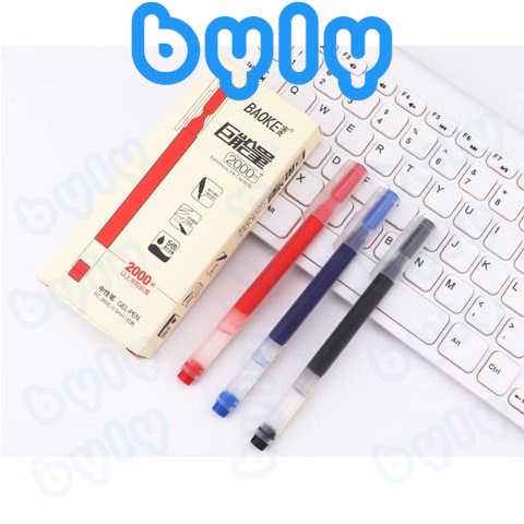 Bút gel 0.5mm vỏ trong suốt mực siêu nhiều viết được 2000m Baoke | PC3808 - ByLy Store