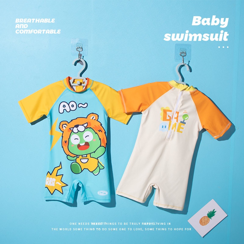 Bộ Đồ Bơi Một Mảnh Mau Khô In Họa Tiết Khủng Long Hoạt Hình Thời Trang Mùa Xuân 2023 Dành Cho Bé Trai