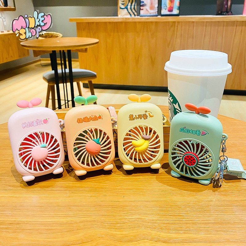 Móc khóa Quạt Lá Cute móc chìa khóa Hàn Quốc hottrend dễ thương phụ kiện túi xách balo -Minkey