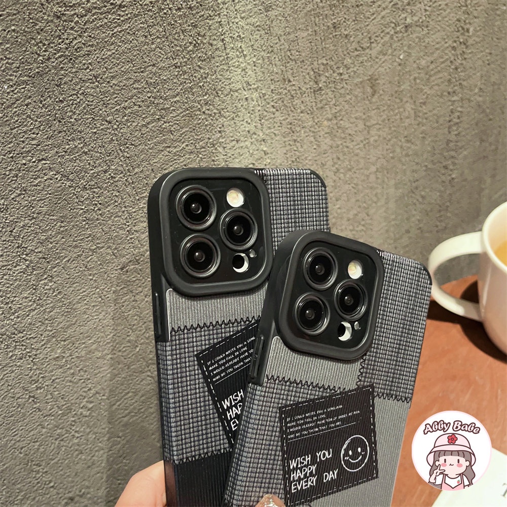 Ốp Điện Thoại Da Giả Viền TPU Dẻo Màu Đen Nhám Thời Trang Chống Bụi Bẩn Cho IPhone 14 Pro Max 11 12 11 Pro Max X 7Plus