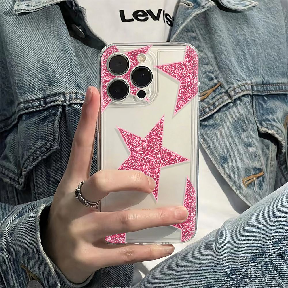 ✅Ốp Điện Thoại Mềm Chống Sốc Họa Tiết Lấp Lánh 6In Cho Iphone 78 6In 14pro max13 1211 plus 5WGW