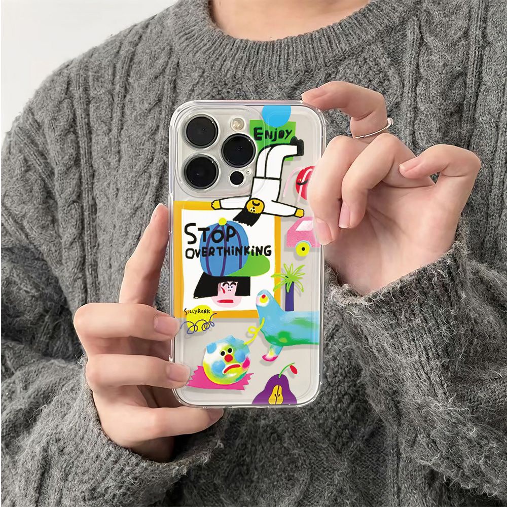 ✅Ốp Điện Thoại Mềm Chống Sốc Họa Tiết Graffiti 6In Đơn Giản Cho Iphone 14pro13 12 11maxplus 78 KM0B