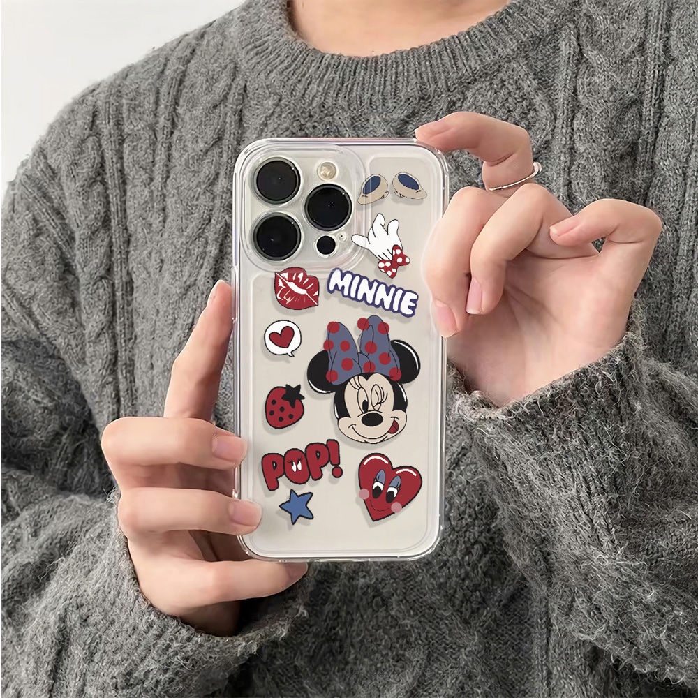 ✅Ốp Điện Thoại Dẻo Họa Tiết Hoạt Hình Minnie Dễ Thương Chống Sốc Cho Iphone1211Max 13plus 6In14Pro 78