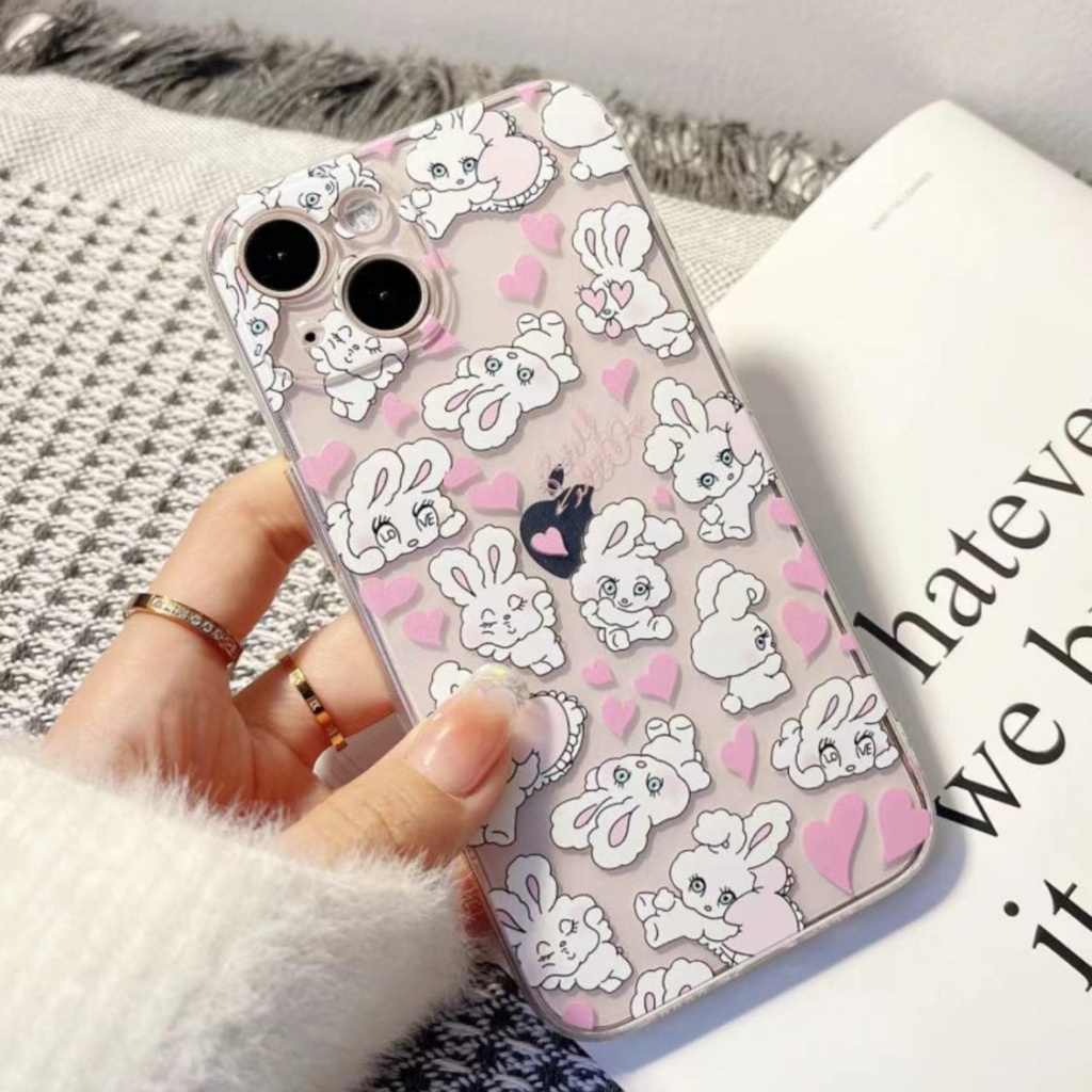 ✅Ốp Điện Thoại Mềm Họa Tiết Thỏ Trắng Nhỏ Bảo Vệ Toàn Diện Cho Iphone 14pro 11max12 xsiPhone13 KGVC