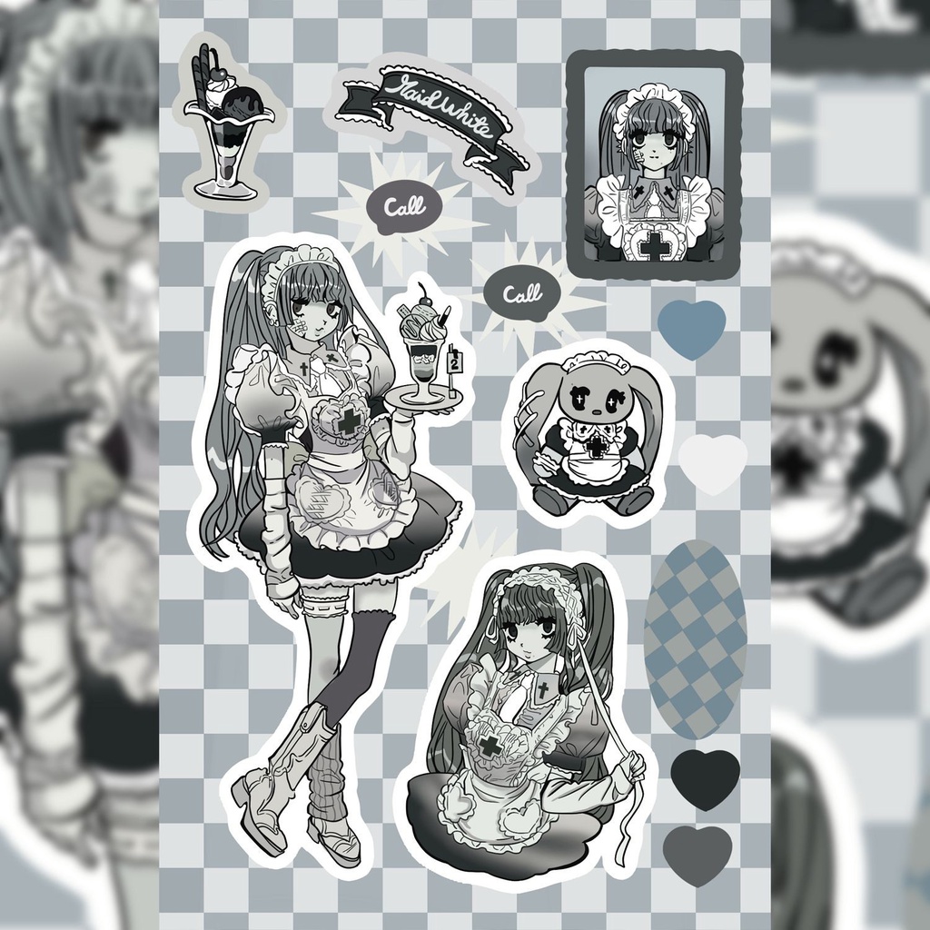 Sticker Dán Trang Trí Điện Thoại / Sổ Tay diy Hình Nhân Vật Domino Phong Cách Hàn Quốc