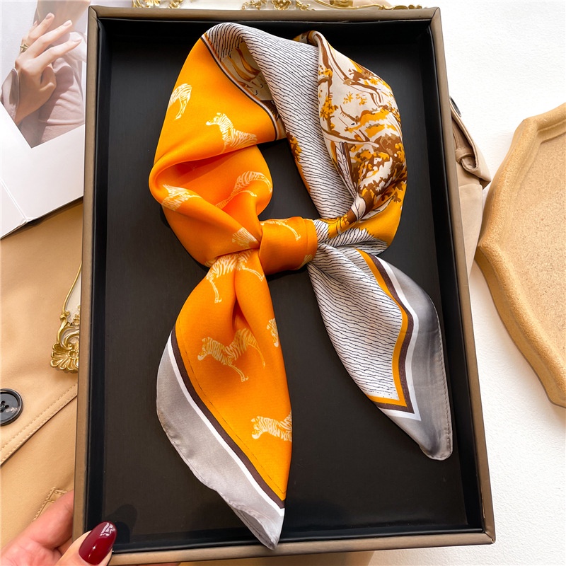 Khăn Choàng Cổ Hình Vuông 70X70Cm Bằng Lụa Thời Trang Thanh Lịch Dành Cho Nữ