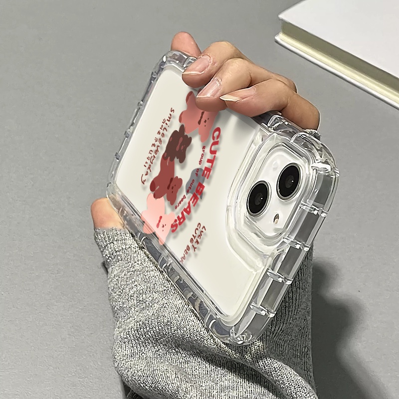 Ốp Điện Thoại TPU Dẻo Trong Suốt Họa Tiết Chú Gấu Dễ Thương Cho IPhone 14 13 12 11 Pro XS Max X XR 7 8 Plus